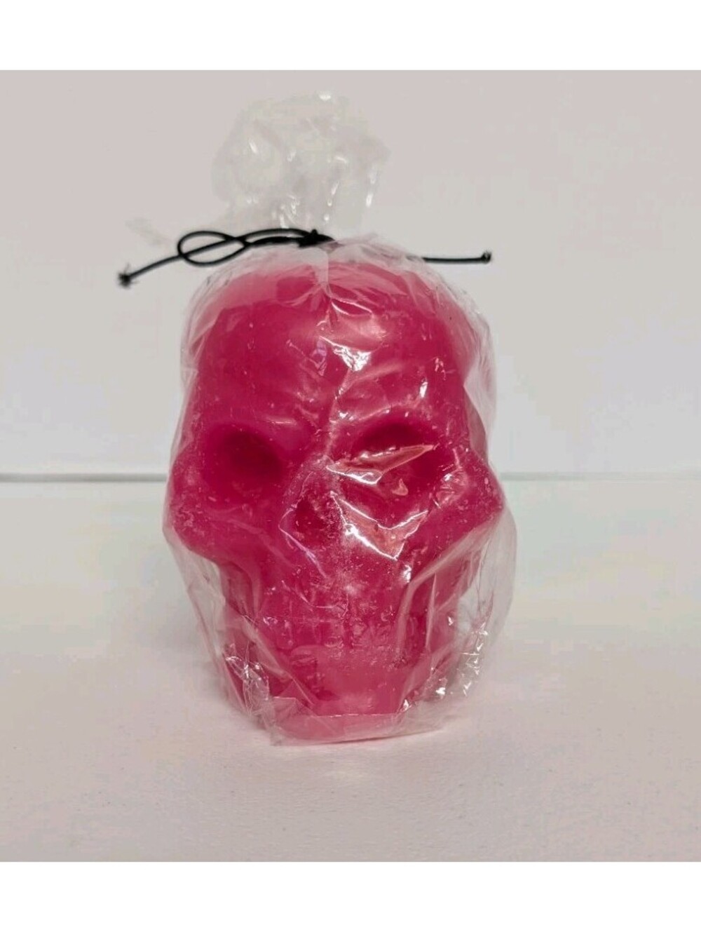 Spooky Pink Skull Candle. Original Package. Halloween Decorations 4.5"